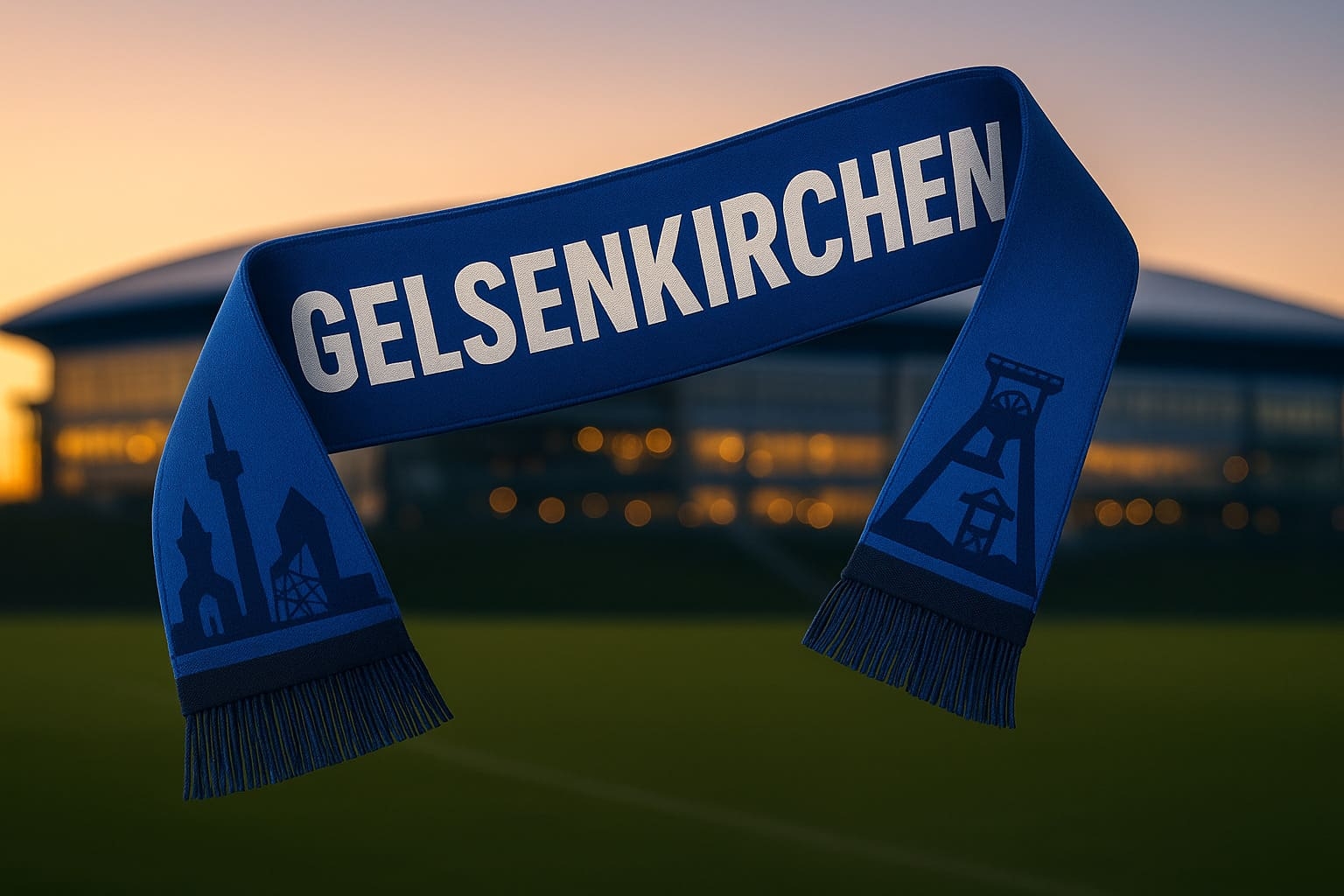 Gelsenkirchen Schal in Königsblau mit...